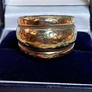 Signed ETRUSCA Gold Plated 925 Textured Ring (9)